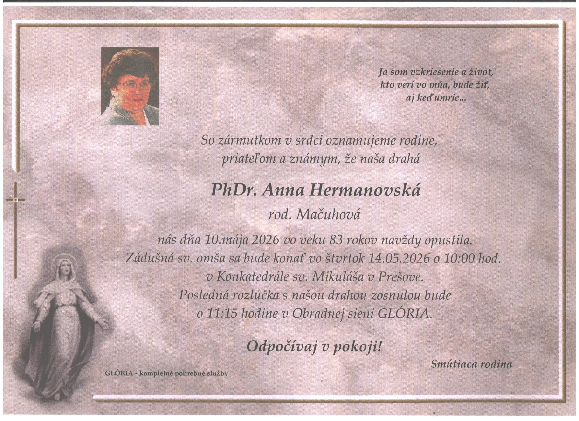 Featured image for “Lúčime sa so zakladateľkou nášho gymnázia.”